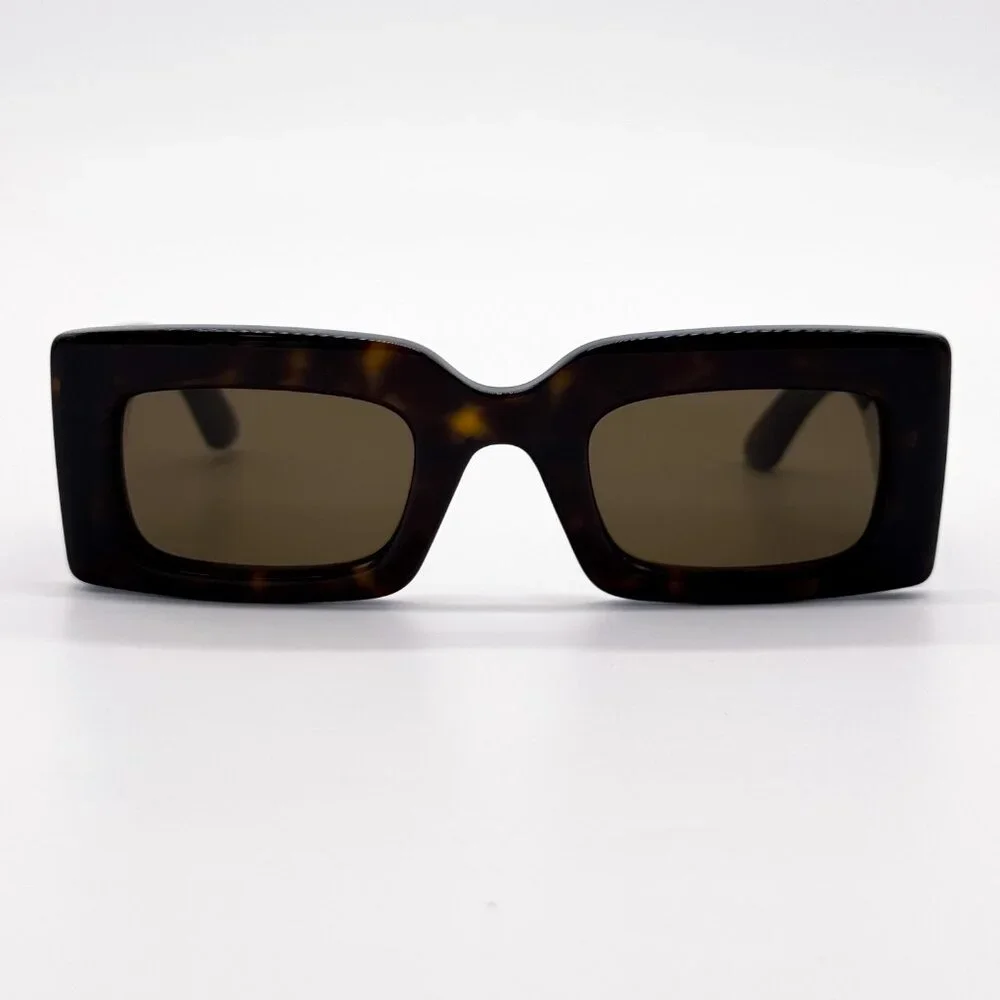 NEW ALEXANDER MCQUEEN SUNGLASSES HAVANA SQUARE WOMEN AM0433S 002